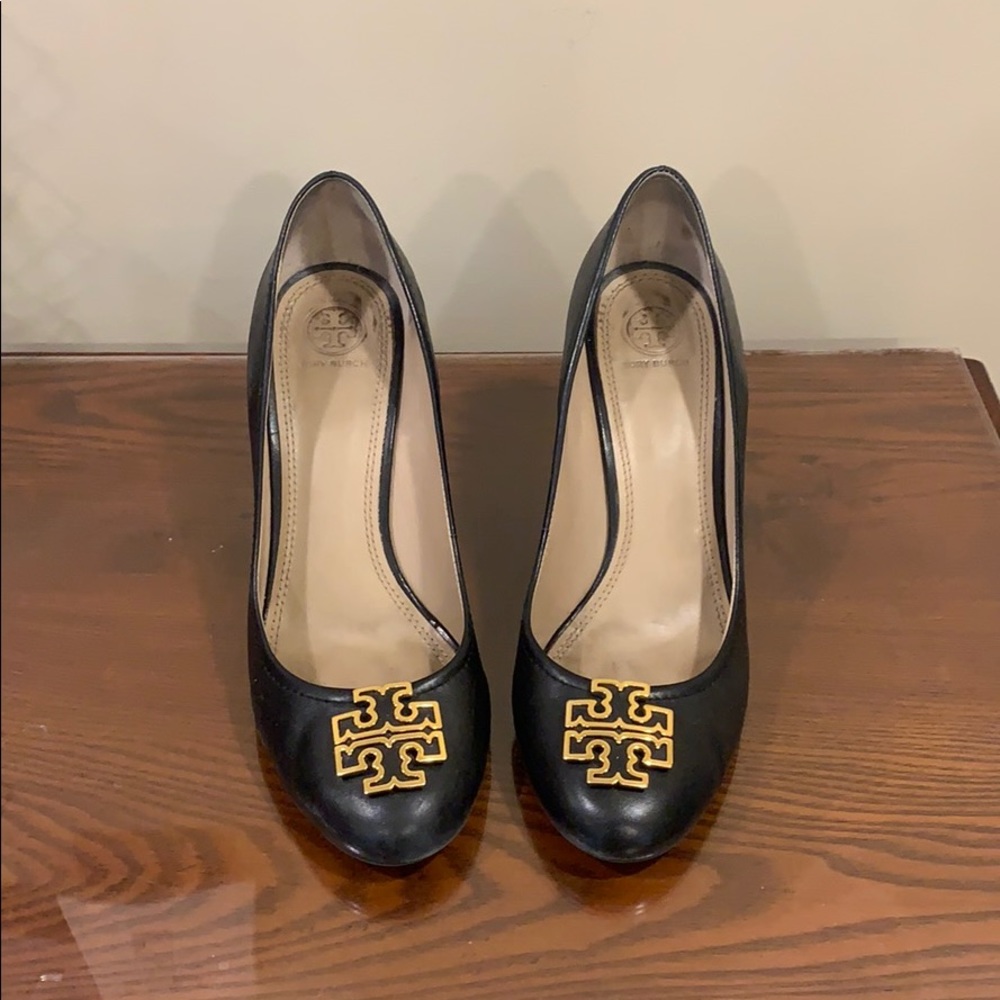 Tory Burch Black Melinda Wedge Heels